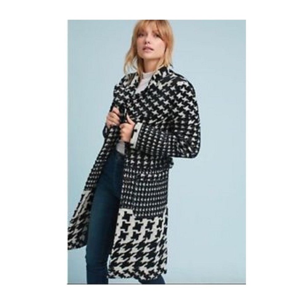 NWT XS ANTHROPOLOGIE HOUNDSTOOTH COAT JACKET SOLDOUT RARE